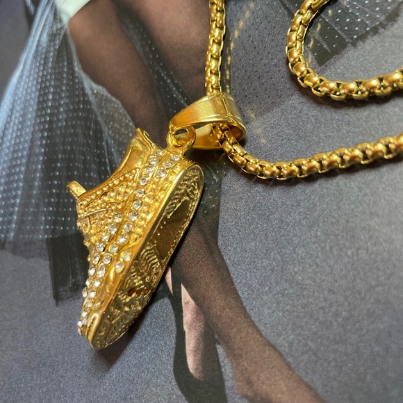 Stainless Steel Hip Hop Sneaker Shoes Necklace - Picture 6 of 9